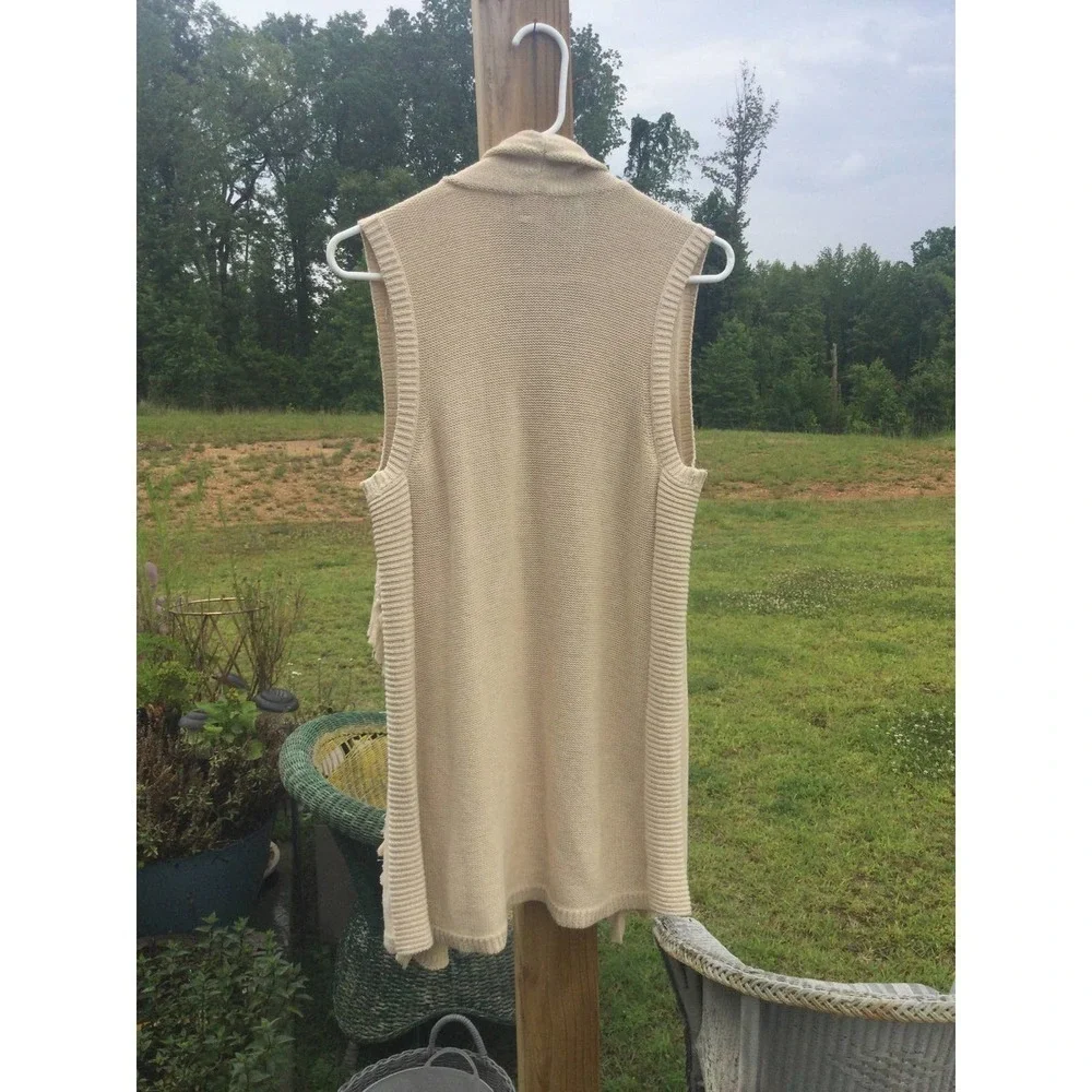 Lilly Pulitzer Womens Sweater Vest Fringe Tassel Gold Size Small‎ Preppy Beachy